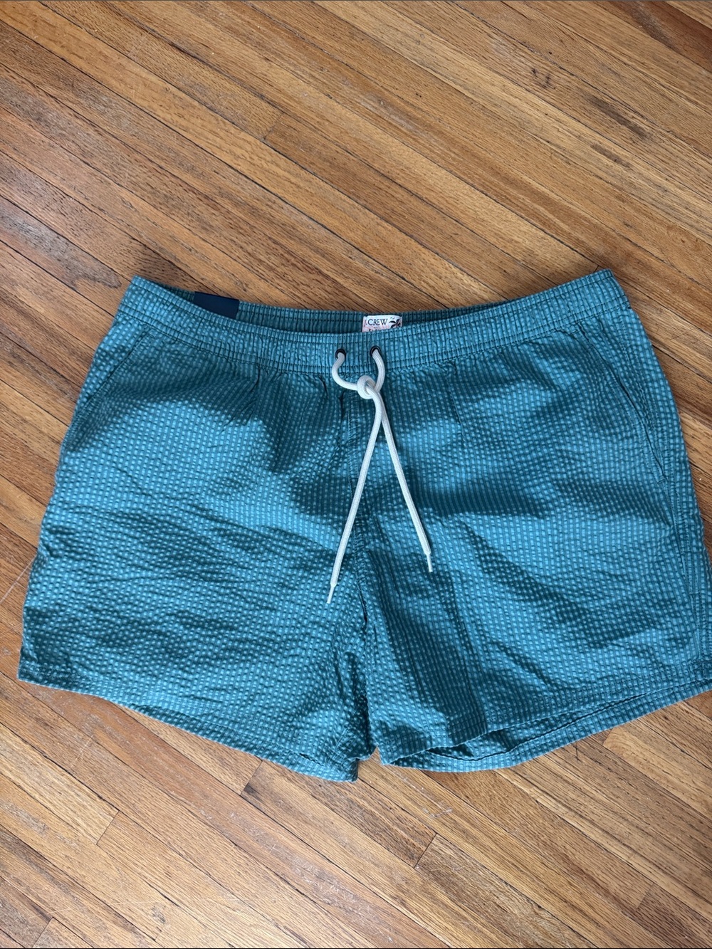 J. Crew Teal Seersucker Swim trunks - Men’s XL